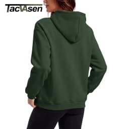 TACVASEN Women Fleece Lined Pullover Hoodie Solid Color Warm Hooded Sweatshirt with Kangaroo Pocket Adjustable Drawstring Casual