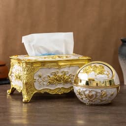 European light luxury pressing toothpick container Tissue box set household living room office tissue storage box Toothpick box