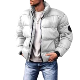 2025 Winter New Men's Down Cotton Jacket Daily Casual Windproof Warm Parkas Outwear Short Stand Collar Warm Cotton Clothing