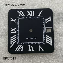 27mm S Logo NH35 Dial Square Roman Santo S Dial for NH35 Automatic Movement Black Blue Hands NH35 FCK 9-5 Dial Watch Accessories