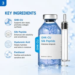 GHK-Cu Blue Copper Silk Peptide Ampoule Serum Deep Collagen Hydrate Moisturize Soften Smooth Firm Korean Facial Skin Care