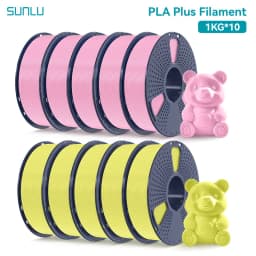 SUNLU 10 Roll PLA Plus/Clear Filament 1.75 Mm +/- 0.02 Mm 1 Kg Spool (2.2 Lbs) Neatly Arranged No Knot Filament Fit Most FDM Pri