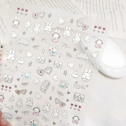 Kawaii Miffy Cartoon Cute Embossed 3D Nail Art Stickers Water Cup Cameras DIY Sticker Decorations Gift Toy for Girl S