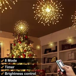 New Year 200LEDs Fairy Firework String Lights Outdoor Starburst Christmas Garden Lights for Party Wedding Garland Decor