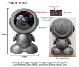 Home Surveillance Camera 4K IP Camera WiFi Security Camera Smart Home Auto Tracking CCTV Wireless Security Baby Monitor Camera