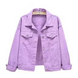 2026 New Women's Blue Denim Jacket Single-breasted Lapel Coat Fashion Casual Tops Green Black Red Outerwear Female Overcoat