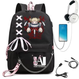 My Hero Academia Anime Print Student Backpack with Webbing Straps Girls School Bag Lightweight Casual Daypack