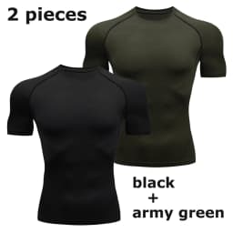 Men's Compression Shirts Summer Short Sleeves Tees T-shirt Gym Workout Fitness Running Tops Undershirts Baselayer Sportswear