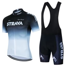 2024 Strava Cycling Jersey Set Summer Short Sleeve Breathable Men's MTB Bike Cycling Clothing Uniform Suit