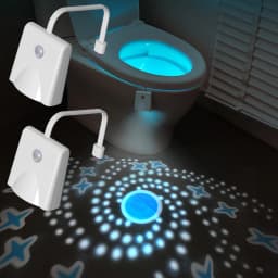 Toilet Night Lights, USB Rechargeable LED Bowl Projection Lighting with Motion Sensor, Cool Fun Bathroom Accessory - Unique & F