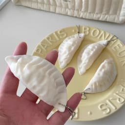 Simulation Dumplings Keychain Bag Pendant Cute Mini Squishy Toy Dumplings Simulation Food Decoration Charms Stress Relief Gift
