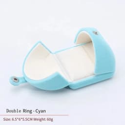 High-Grade Velvet Button Mongolian Double Open Jewelry Box Velvet Ring Ring Bracelet Necklace Packaging Jewelry Box