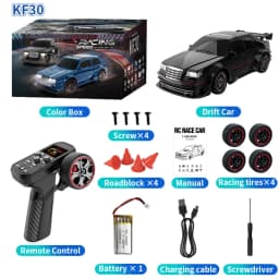 KF30 1:43 4WD Drift Racing RC Car With Gyroscope Speed Real Lighting And Damping High Speed Remote Control Cars For Kids Toys