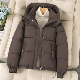 Short Hooded Parkas Coats Thicken Warm Down Cotton Jacket Women's 2025 Winter New Fashion Chic Top Loose Bread Outerwear Female