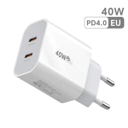40W Fast Charger Type C Dual Port PD Fast Charging Charger Adapter For iPhone 15 14 Samsung S23 Xiaomi 10A USB C To USB C Cable