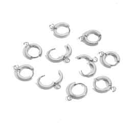 10pcs Stainless Steel Gold Earring Hooks with Loop Round Ear Post with Open Jump Ring for DIY Jewelry Components Wholesale