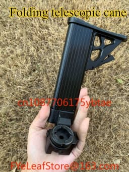 Folding Cane Handle Retractable Metal Holder Grip