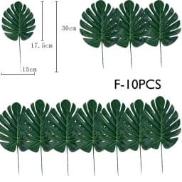Yannew Artificial Monstera Tropical Large Palm Leaves for Jungle Safari Birthday Party Decoration Hawaii Luau Theme Party Plants