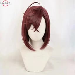 High Quality Momo Ayase Ekalun Cosplay Wig Anime Dandadan Cosplay Short Brown Heat Resistant Hair Anime Cosplay Wigs + Wig Cap