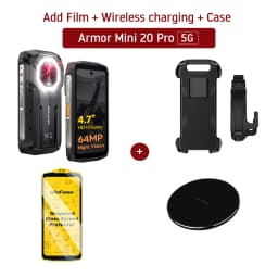 Ulefone Armor Mini 20 Pro 4.7" Rugged Phone 5G Smartphone Android 14 6200mAh 16GB(8+8) 256GB 64MP Night Vision 33W Fast Charge