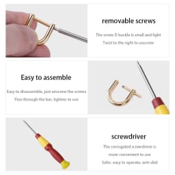CRAZYSMITH 2pcs Detachable D Buckle Bag Straps Hardware Bag Accessories Zine Alloy Opening D Buckle Inner Diameter 13mm