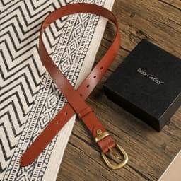BEAUTODAY Belts Women Cow Leather Strap Solid Color Oval Buckle Ladies Modern Fashion Jeans Dress Accessories Waistband 91054