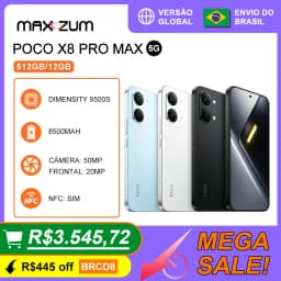 Xiaomi Poco X8 Pro Max 5G, 512/12GB, Mobile Phones Processador MediaTek Dimensity 9500s,Versão Global , ﻿Bateria 8500 mAh
