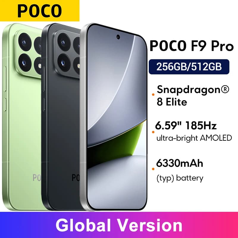 Smartphone POCO F9 Pro Global Version 6.59'' 185Hz AMOLED display 6330mAh 100W Snapdragon® 8 Elite Gen 5 CPU 200MP Cellphone