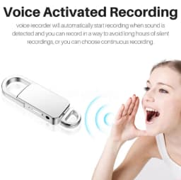 Mini Voice Recorder 128G Long Recording Keychain Sound Audio Recorder Noise Reduction One-button Recording Dictaphone MP3 Player