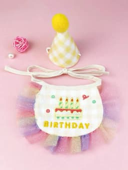 Pet Birthday Scarf Cute Delicate Lace Bib, Cat & Dog Birthday Party Celebration Prevent Saliva Towel