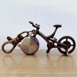 Vintage Bronze Steampunk Bicycle Shape Quartz Pocket Watch Keychain Clock Chain Men's and Women's Gifts