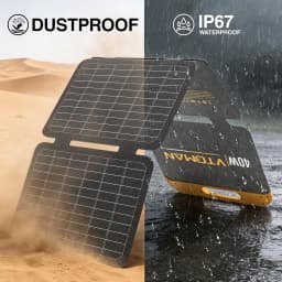 VTOMAN 40W Foldable Mini Solar Panel with USB-C & USB-A Outputs, Waterproof Solar Charger for Phones, Tablets, Jump 100 & FS300 Power Stations, Ideal for Camping, Hiking & Backpacking