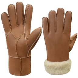 Classic Solid Color Winter Warm Sheepskin Fur Gloves Men Thickened Outdoor Motorcycle Riding Windproof And Leather Fur Gloves