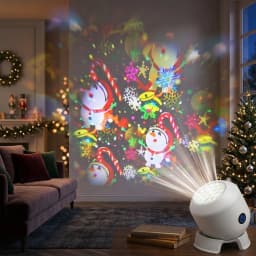 360° Rotating Dynamic Night Light USB Rechargeable LED Ocean Projector Lights Adjustable Ambient Lamp for Game Living Room Decor