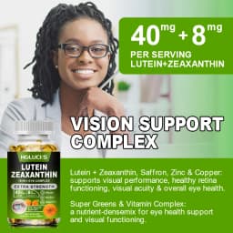 Lutein and Zeaxanthin Extract Supplement - Eye Vitamins, Supports Tired, Dry Eyes, Macular-Eye Health & Vision Support