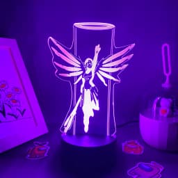 Overwatches OW Game Figure Mercy 3D Led Neon Night Lights Birthday Gift For Friends Gaming Room Table Cool Decor Mercy Lava Lamp
