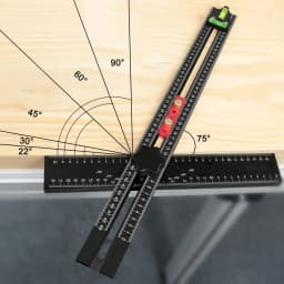 2-in-1 Aluminum Alloy Accurate Scale T-Ruler & Drilling Template with Ergonomic Handle, 54cm/21.26in Cabinet Door Measuring Tool
