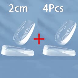 1Pair Men's and Women's Height Increasing Insoles Invisible Elastic Heel Pads Silicone Shock Absorbing Insoles