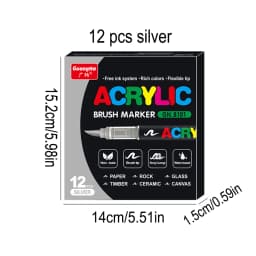 12-288 Colors/Box Christmas-Themed Marker Set - Soft-Tip Straight Liquid Acrylic Markers for DIY Holiday Doodle Art Painting