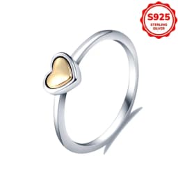 2026 Hot Selling 925 Silver Multi-Color Sun and Moon Heart-Shaped Ring for Women's Party Exquisite Jewelry Gift