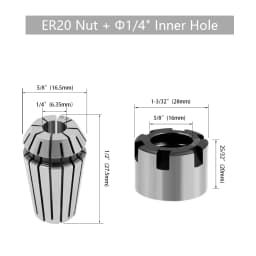 LAVIE Carving Machine Collet Trimming Machine Woodworking Accessories Adapter ER Clamp Nut -C NUT COLLET