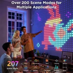 256/400LEDs Smart Curtain Lights Curtain String Lights Dynamic DIY Color Changing Pattern Text APP Remote for Home Party Decor