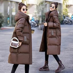Thickened Mid-Length down Jacket Women's Winter Knee-Length Warm Outerwear Anti-Season High-End Feeling Cotton Coat