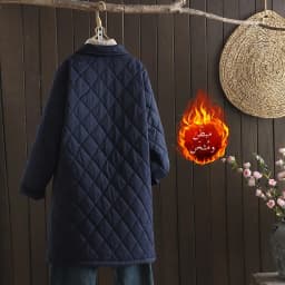 Retro Middle-Aged Mom Quilted Cotton Jacket Long Collar Cotton Coat Large Size Women's Winter Outerwear Elegant Style