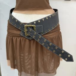 Punk Studded Irregular Tortoise Belt Hairy Cross Chain Pu Personalized Belt Spice Girls Dark Jeans Accessory Belt