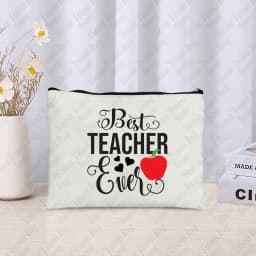 Teacher Cosmetic Case Back To Shool Gift Trendy Zipper Makeup Bag Pouch Thank You Teachers Gifts Pencil Case Lipstick Storage