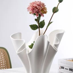 Ceramic Handicrafts Geometric Pleated Patterns Three-dimensional Flowerpot Wrinkled Flower Vase Home Decoration Accessories