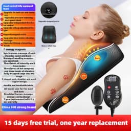 Electric Cervical Massager Waist Back Shoulder Neck Kneading Heated Deep Muscle Car and Home Use Massage Pillow Gift for Elders