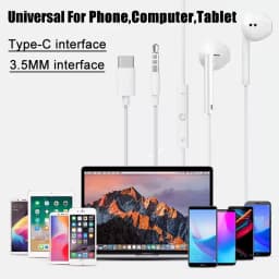 Original Type C Wired Headphones For Apple iPhone 17 Air 16 15 14 13 12 11 Pro Max XR 7 8 Plus 3.5MM Earphones Phone Accessories