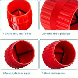 1/2 Pieces Inner-Outer Reamer Pipe and Tube Deburring Reamer Tubing Chamfer Tool for PVC PPR Copper Brass Aluminum Pipes
